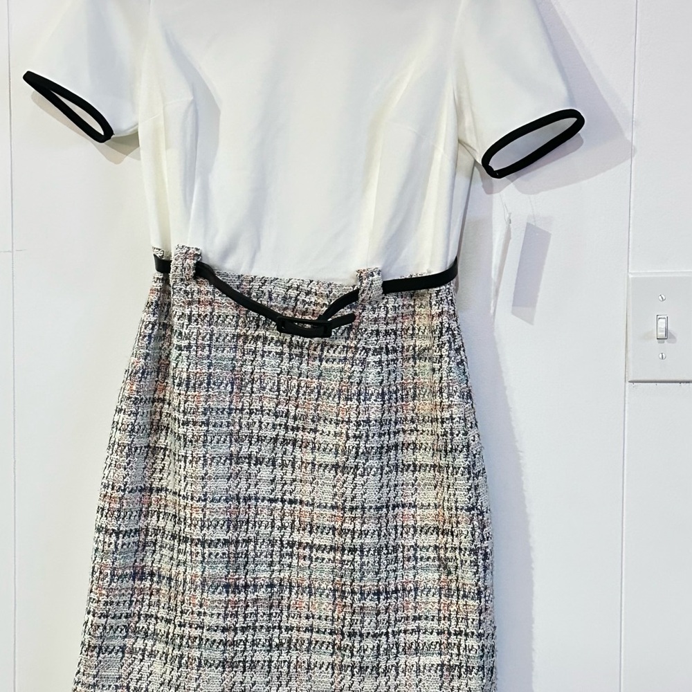 Shelby & Palmer White and Black Pencil Skirt Knee-length Work